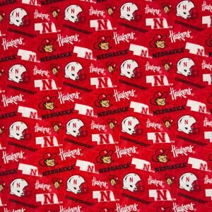 Nebraska Cornhuskers Logo NCAA Football Cotton Fabric - Remanent 7/8 Yard